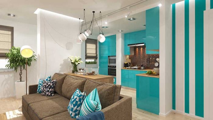 a világos szín kombináció ötlete egy modern szoba kialakításában