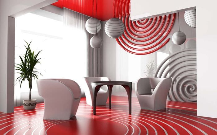 világos színkombináció lehetősége egy modern szoba belsejében