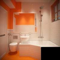 kombinasjon av lys oransje i det indre av rommet med andre farger på bildet