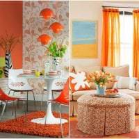 kombinasjon av mørk oransje i stil med stuen med andre farger bilde