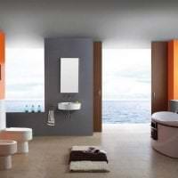 kombinasjon av lys oransje i stil med huset med andre farger bilde