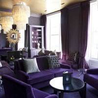 kombinace lila barvy v designu obrázku bytu