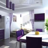 kombinace fialové barvy v interiéru kuchyňské fotografie