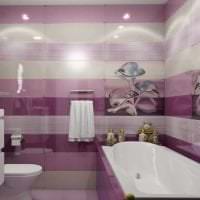 kombination af lilla farve i designet af soveværelsesbilledet