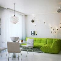 ένα παράδειγμα χρήσης του πράσινου σε μια όμορφη εσωτερική εικόνα του δωματίου