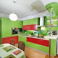 ένα παράδειγμα χρήσης του πράσινου σε ένα όμορφο εσωτερικό μιας φωτογραφίας δωματίου