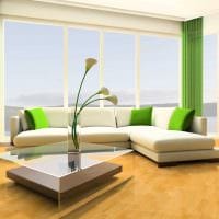 η επιλογή χρήσης πράσινου χρώματος σε μια ασυνήθιστη εσωτερική εικόνα δωματίου