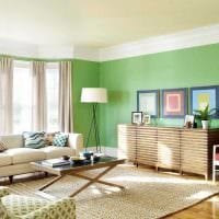 επιλογή για χρήση πράσινου σε φωτεινή φωτογραφία διακόσμησης δωματίου
