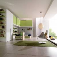 ένα παράδειγμα χρήσης του πράσινου σε μια όμορφη εικόνα σχεδιασμού δωματίου