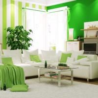 η ιδέα της εφαρμογής πράσινου σε μια ασυνήθιστη εικόνα διακόσμησης δωματίου