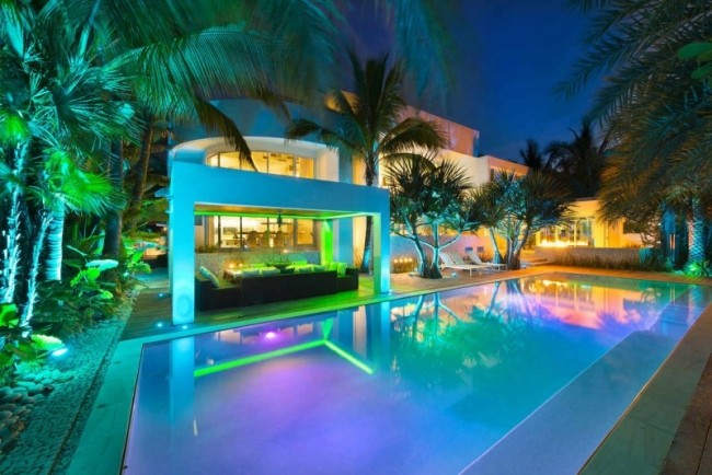 Luftigt hus terrasse udendørs belysning-nat lampe pool