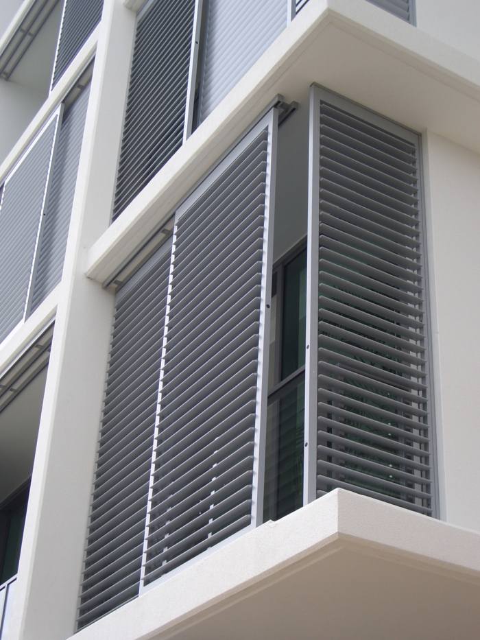 Aluminium persienner udendørs grå solbeskyttelse