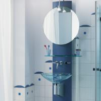 Стъклена мивка в дизайна на банята