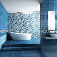 Нюанси на синьо в дизайна на банята
