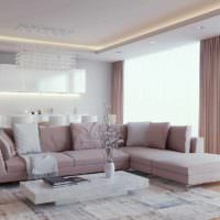 varianta neobvyklého stylu obrázku průchozího obývacího pokoje