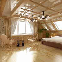 Lofts soveværelse med blankt loft