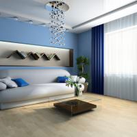 Blå gardiner i stuen design