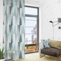 tanken på att använda moderna gardiner i ett vackert rumsinredningsfoto