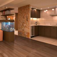 Planering av kök-vardagsrum med golv