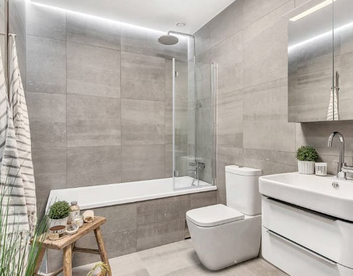 Modern fürdőszoba design szürke árnyalatokban