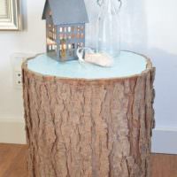 Dekoračný nočný stolík z dreveného konope