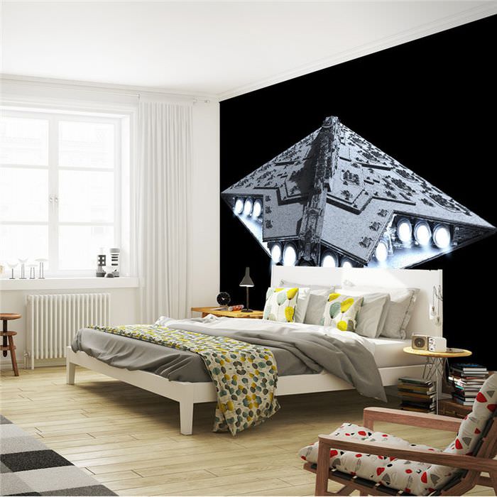 Fotomalerier på soverommet basert på Star Wars