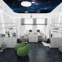 Et værelse i form af et rumskibs styrehus