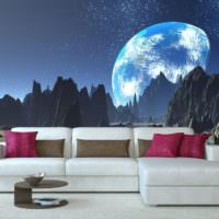 Fantastická tapeta planety v obývacím pokoji