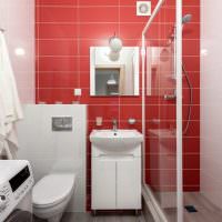Piros a fürdőszoba kialakításában
