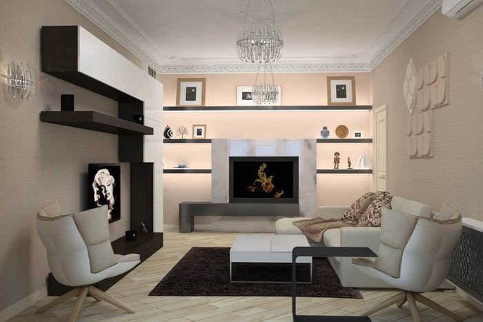 a könnyű nappali dekoráció ötlete modern stílusban