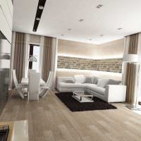 идеята за красив интериор на хола на снимка в модерен стил
