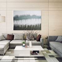 opció egy szokatlan nappali belső térhez modern stílusú képben