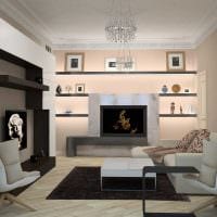 lehetőség egy szokatlan nappali belső térre modern stílusú fényképen