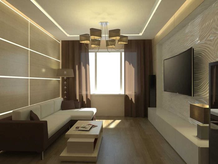 ideen om et lett design for en stue i en moderne stil