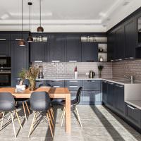 Køkkenmøbler med sorte fronter