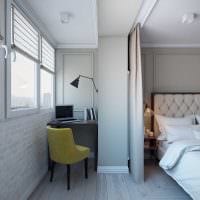 helles Schlafzimmer und Wohnzimmer in einem Raumfoto