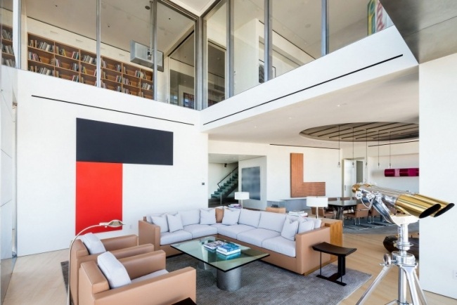 Indretning design penthouse lejlighed-Manhattan møbler design-hvid-beige møbler