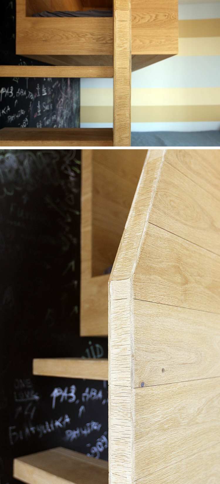 legehus lavet af træ træmateriale-tavler-lys-tyk-væg maling-sort-tavle maling-sort-bogstavet-væg design-3