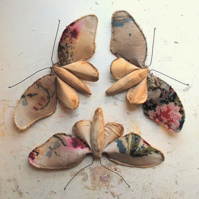sommerfugle legetøj tinker syning af rester af stof