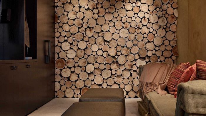 ديكور غرفة جلوس جميلة مع قطع خشبية
