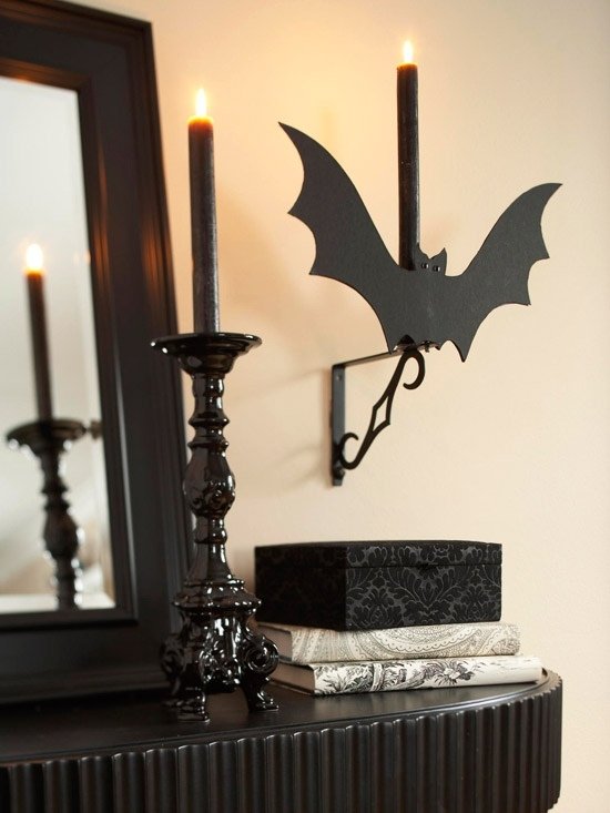 Silhouette Wall Sconce Bat Silhouette Decoration Ideas Halloween Candlestick Black