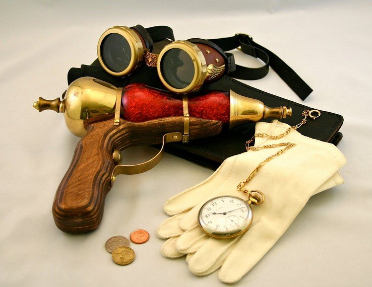 steampunk tilbehør briller lommeur