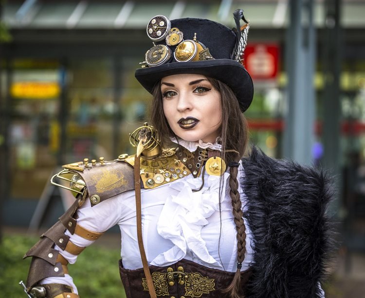 Steampunk make-up damer ideer til karnevals make-up til kvindelige troldkvinder