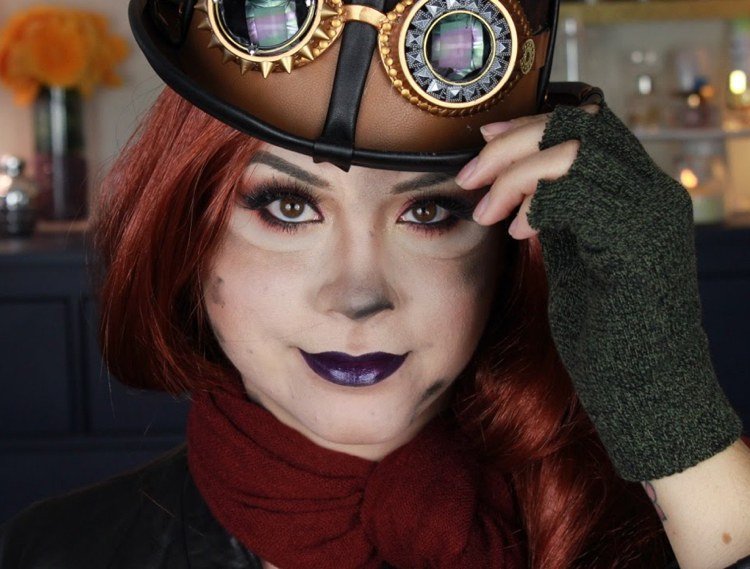 Carnival make-up ideer til damer i steampunk stil pilot make-up