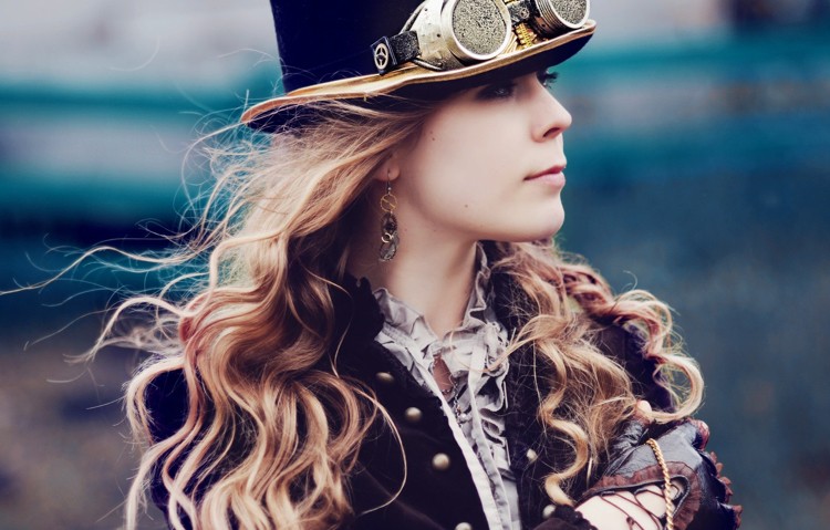 Steampunk frisurer til kvinder løse krøller i victoriansk stil
