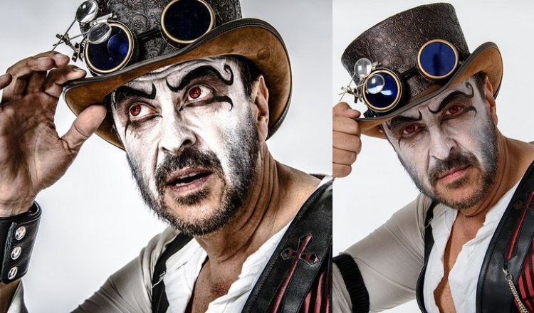 Steampunk make -up mænds ideer understreger øjne