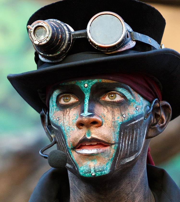 Steampunk make -up mænd makeup ideer til karneval til robotter