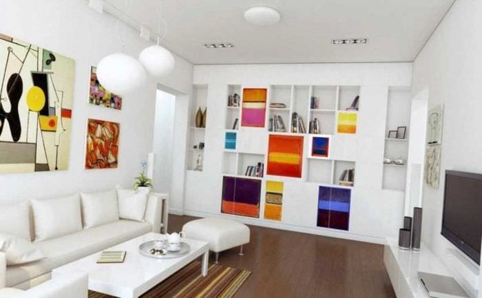 krásny interiér obývačky v avantgardnom štýle