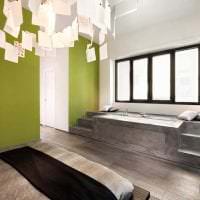 valoisa makuuhuoneen sisustus avantgarde-valokuvan tyyliin