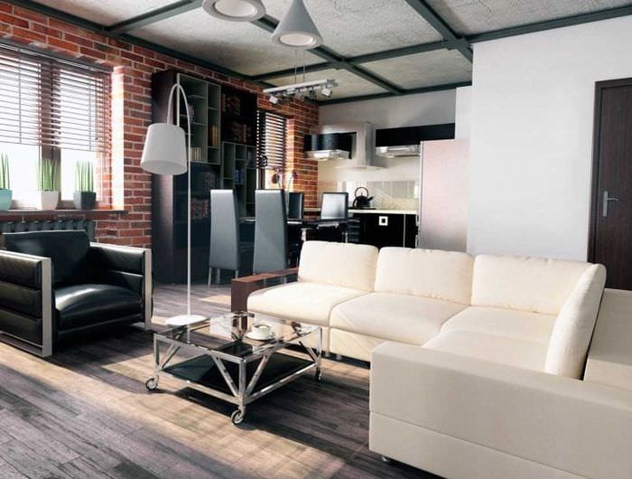 helles Apartment-Design im Loft-Stil